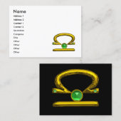 Carte De Visite LIBRA GOLD ZODIAC JEWEL Green Emerald (Devant / Derrière)