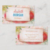 Carte De Visite Libraire - Artestrie aquarelle florale (Devant / Derrière)