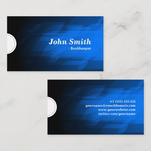 Carte De Visite Libraire - moderne bleu foncé (Devant / Derrière)