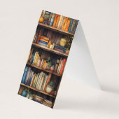 Carte De Visite Librairie étagères Plier Signet Signet (Dos)