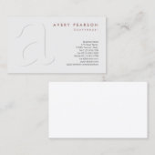 Carte De Visite Librairie Finance Services Simple Shadow Monogramm (Devant / Derrière)