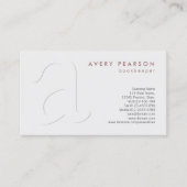 Carte De Visite Librairie Finance Services Simple Shadow Monogramm (Devant)