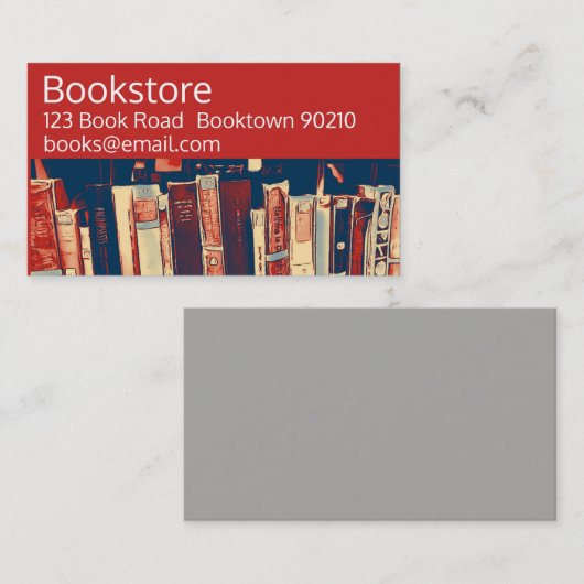 Carte De Visite Librairie, librairie ou livres en ligne (Devant / Derrière)