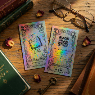 Carte De Visite Librairie Marque de Livre Céleste Holographique