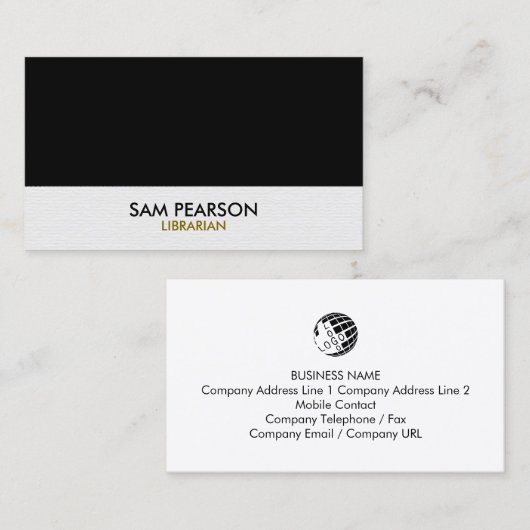 Carte De Visite Librarian Simple (Devant / Derrière)