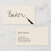 Carte de visite libre de Baker de manuscrit (Devant / Derrière)