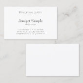 Carte De Visite Libre main Script élégant Plain moderne Profession (Devant / Derrière)