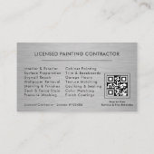 Carte De Visite Licensed Painting Contractor QR Code Professional (Dos)
