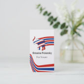 Carte De Visite L'iconique ! Républicain politique bleu blanc (Debout devant)