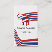 Carte De Visite L'iconique ! Républicain politique bleu blanc (Devant)