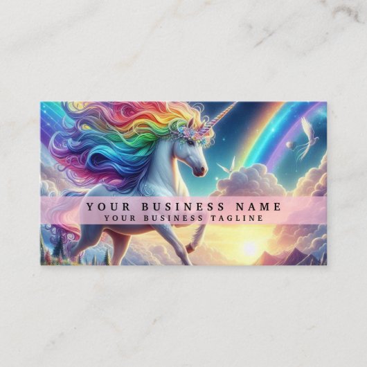 Carte De Visite Licorne Arc-en-ciel (Devant)