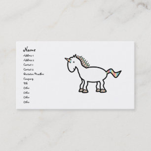 Carte De Visite Licorne blanche d'arc-en-ciel