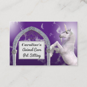 Carte De Visite Licorne Cheval Marbre Violet Soins Animaux