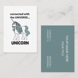 Carte De Visite Licorne Connectée À L'Univers Licorne