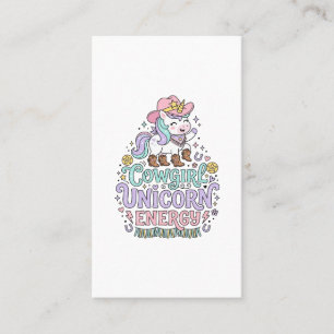 Carte De Visite Licorne Cowgirl Licorne Énergie Mignon Produit Pas