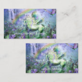 Carte De Visite licorne et papillons (Devant / Derrière)