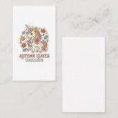 Carte De Visite Licorne Feuilles d'Automne Licorne Conception Grap (Devant / Derrière)
