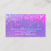 Carte De Visite Licorne Holographique Iridescente Violette Glam (Dos)