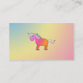Carte De Visite Licorne rose et orange (Dos)