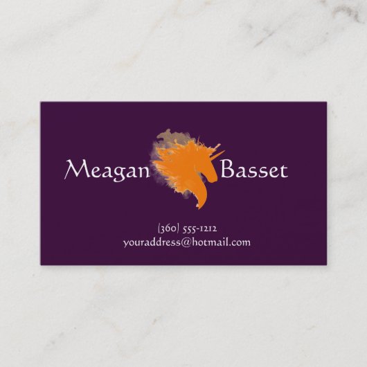 Carte De Visite Licorne sur le feu (Devant)