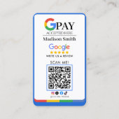 Carte De Visite Lien de code QR Google Review (Devant)