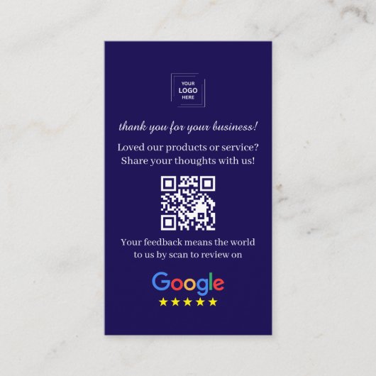 Carte De Visite Lien de révision de code QR Style de commentaires (Devant)