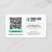 Carte De Visite Lien de révision d'entreprise Code QR Avis Tripadv (Devant)