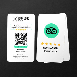 Carte De Visite Lien de révision d'entreprise Code QR Avis Tripadv