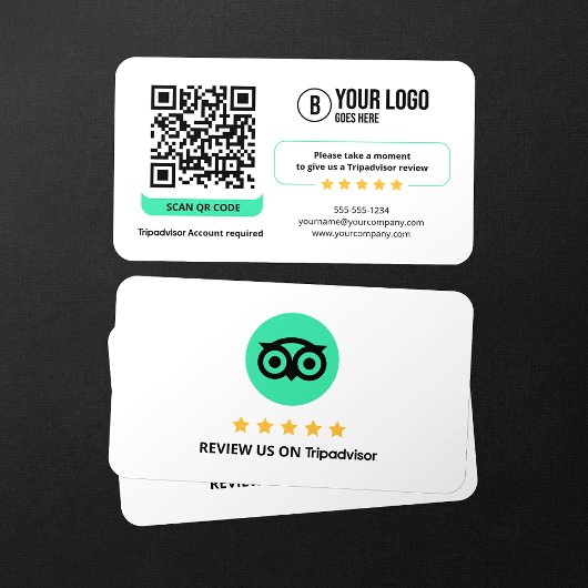 Carte De Visite Lien de révision d'entreprise Code QR Avis Tripadv