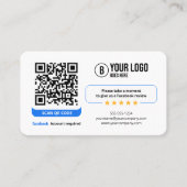 Carte De Visite Lien de révision d'entreprise Code QR des avis Fac (Devant)