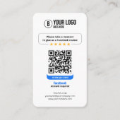Carte De Visite Lien de révision d'entreprise Code QR des avis Fac (Devant)