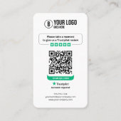 Carte De Visite Lien de révision d'entreprise Code QR Trustpilot A (Devant)