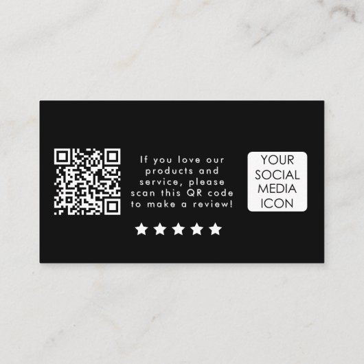 Carte De Visite Lien d'évaluation du logo de l'entreprise Code QR  (Dos)