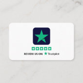Carte De Visite Lien d'examen de l'entreprise Code QR Trustpilot R (Dos)