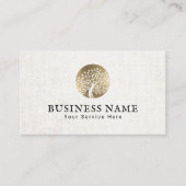 Carte De Visite Life Coach Gold Tree Logo Elégant conseiller en li (Devant)