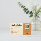 Carte De Visite Life Coach Jaune Orange QR Code Photo (Debout devant)