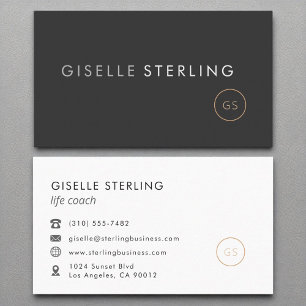 Carte De Visite Life Coach Luxury Black Elegant Moderne