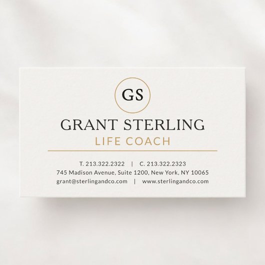 Carte De Visite Life Coach Professional White Gold