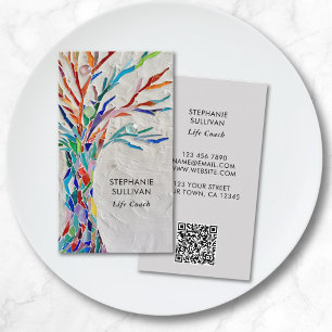Carte De Visite Life Coach QR Code Tree of Life