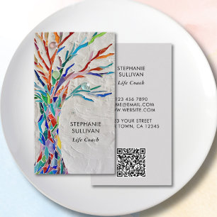 Carte De Visite Life Coach QR Code Tree of Life