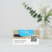 Carte De Visite Life Coaching QR Code Logo Médias sociaux (Debout devant)