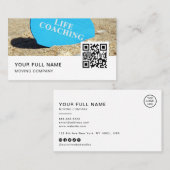 Carte De Visite Life Coaching QR Code Logo Médias sociaux (Devant / Derrière)