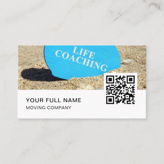 Carte De Visite Life Coaching QR Code Logo Médias sociaux (Devant)