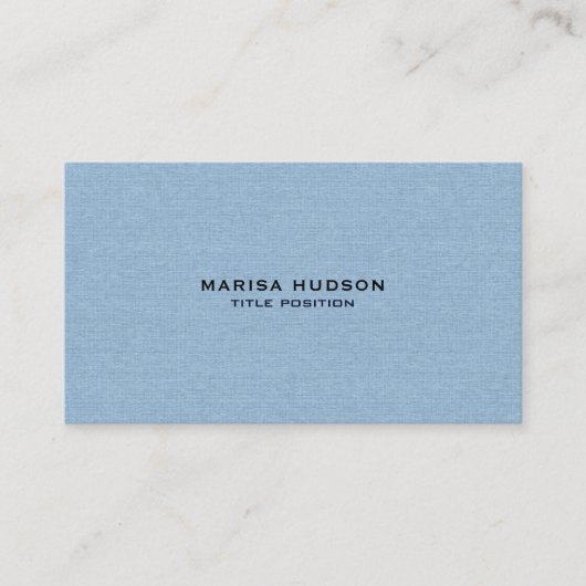 Carte De Visite Light blue Linen Fabric Texture (Devant)