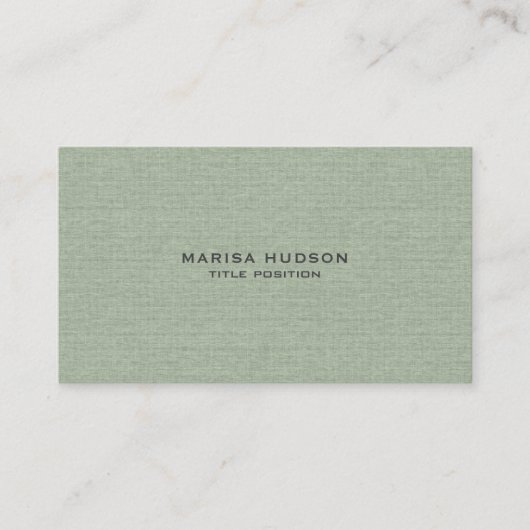 Carte De Visite Light Green Linen Fabric Texture (Devant)