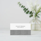 Carte De Visite Light Grey Denim Accent Print on White (Debout devant)