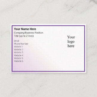 Carte De Visite Light Peri Tint & Royal Purple Online Biz Logo