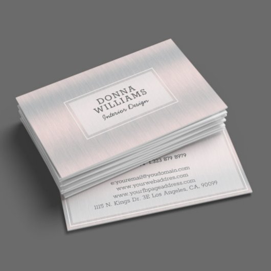 Carte De Visite Light silver-gray metallic background