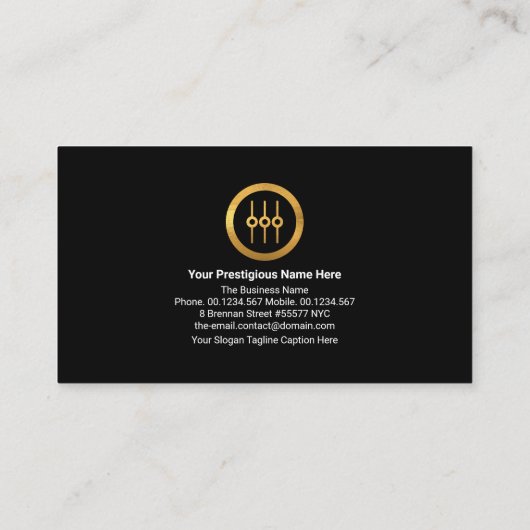 Carte De Visite Lightning Gold Sound Frequency Studio Engineer DJ (Dos)