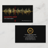 Carte De Visite Lightning Gold Sound Frequency Studio Engineer DJ (Devant / Derrière)